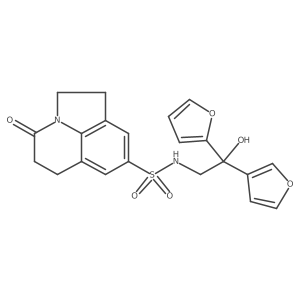 N-(2-(furan-2-yl)-2-(furan-3-yl)-2-hydroxyethyl)-4-oxo-2,4,5,6-tetrahydro-1H-pyrrolo[3,2,1-ij]quinoline-8-sulfonamide结构式