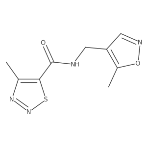 4-methyl-N-((5-methylisoxazol-4-yl)methyl)-1,2,3-thiadiazole-5-carboxamide结构式