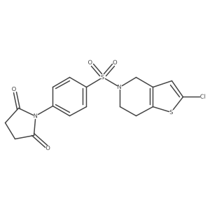 1-(4-((2-chloro-6,7-dihydrothieno[3,2-c]pyridin-5(4H)-yl)sulfonyl)phenyl)pyrrolidine-2,5-dione结构式