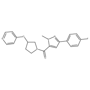 (3-(4-fluorophenyl)-1-methyl-1H-pyrazol-5-yl)(3-(pyridin-4-yloxy)pyrrolidin-1-yl)methanone Structure