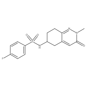 4-fluoro-N-(2-methyl-3-oxo-2,3,5,6,7,8-hexahydrocinnolin-6-yl)benzenesulfonamide结构式