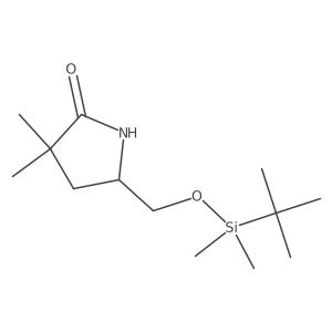 (R)-5-(((tert-butyldimethylsilyl)oxy)methyl)-3,3-dimethylpyrrolidin-2-one结构式