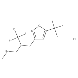 {2-[(5-Tert-butyl-1,2-oxazol-3-yl)methyl]-3,3,3-trifluoropropyl}(methyl)amine hydrochloride Structure