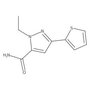 1-ethyl-3-(thiophen-2-yl)-1H-pyrazole-5-carboxamide Structure