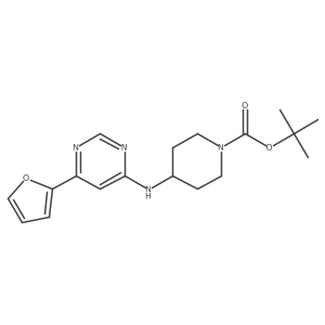 Tert-butyl 4-{[6-(furan-2-yl)pyrimidin-4-yl]amino}piperidine-1-carboxylate结构式