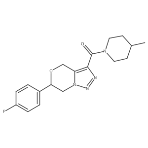 6-(4-fluorophenyl)-3-[(4-methylpiperidin-1-yl)carbonyl]-6,7-dihydro-4H-[1,2,3]triazolo[5,1-c][1,4]oxazine结构式
