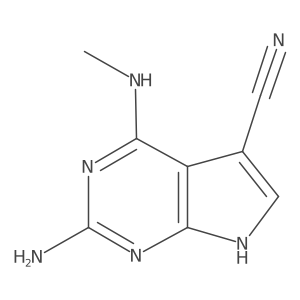 2-Amino-4-(methylamino)-7H-pyrrolo[2,3-D]pyrimidine-5-carbonitrile结构式