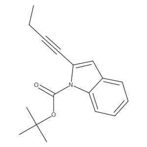tert-butyl 2-(but-1-yn-1-yl)-1H-indole-1-carboxylate结构式
