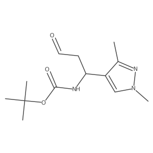 tert-butyl N-[(1S)-1-(1,3-dimethyl-1H-pyrazol-4-yl)-3-oxopropyl]carbamate Structure