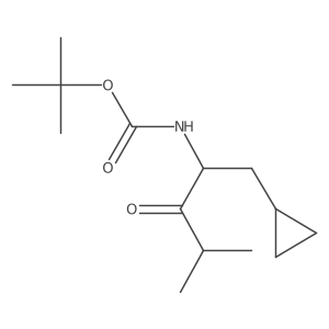 tert-butyl N-(1-cyclopropyl-4-methyl-3-oxopentan-2-yl)carbamate结构式