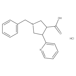 1-Benzyl-4-(pyridin-2-yl)pyrrolidine-3-carboxylic acid hydrochloride结构式