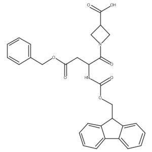 1-[(2S)-4-(benzyloxy)-2-({[(9H-fluoren-9-yl)methoxy]carbonyl}amino)-4-oxobutanoyl]azetidine-3-carboxylic acid Structure