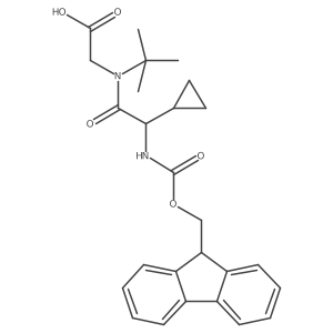 2-[N-tert-butyl-2-cyclopropyl-2-({[(9H-fluoren-9-yl)methoxy]carbonyl}amino)acetamido]acetic acid结构式