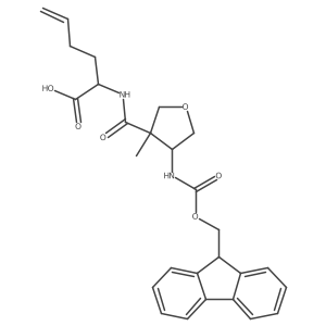 2-{[4-({[(9H-fluoren-9-yl)methoxy]carbonyl}amino)-3-methyloxolan-3-yl]formamido}hex-5-enoic acid结构式