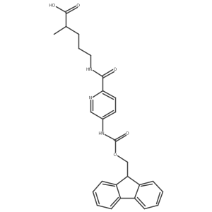 5-{[5-({[(9H-fluoren-9-yl)methoxy]carbonyl}amino)pyridin-2-yl]formamido}-2-methylpentanoic acid Structure