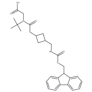 2-(N-tert-butyl-2-{3-[({[(9H-fluoren-9-yl)methoxy]carbonyl}amino)methyl]cyclobutyl}acetamido)acetic acid Structure