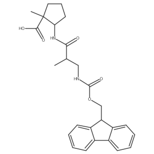 2-[3-({[(9H-fluoren-9-yl)methoxy]carbonyl}amino)-2-methylpropanamido]-1-methylcyclopentane-1-carboxylic acid Structure