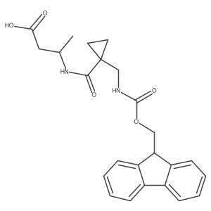 3-({1-[({[(9H-fluoren-9-yl)methoxy]carbonyl}amino)methyl]cyclopropyl}formamido)butanoic acid Structure