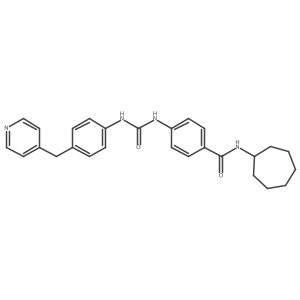 Benzamide, N-cycloheptyl-4-[[[[4-(4-pyridinylmethyl)phenyl]amino]carbonyl]amino]- Structure