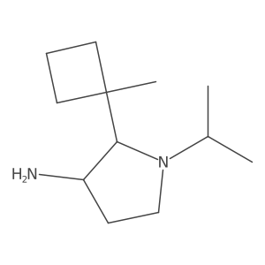 2-(1-Methylcyclobutyl)-1-(propan-2-yl)pyrrolidin-3-amine结构式