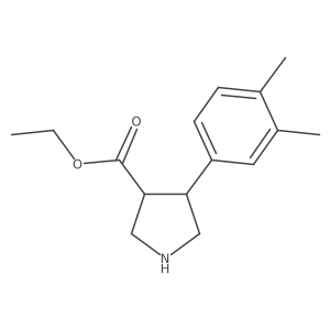 rac-ethyl (3R,4S)-4-(3,4-dimethylphenyl)pyrrolidine-3-carboxylate结构式