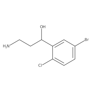 (1S)-3-amino-1-(5-bromo-2-chloro-phenyl)propan-1-ol结构式