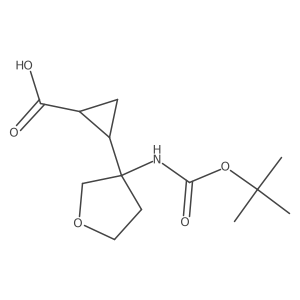 2-(3-{[(Tert-butoxy)carbonyl]amino}oxolan-3-yl)cyclopropane-1-carboxylic acid Structure