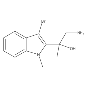 1-amino-2-(3-bromo-1-methyl-1H-indol-2-yl)propan-2-ol结构式