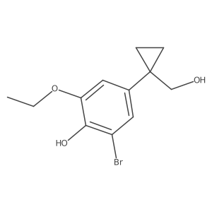 2-Bromo-6-ethoxy-4-[1-(hydroxymethyl)cyclopropyl]phenol结构式
