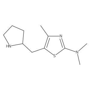 N,N,4-trimethyl-5-[(pyrrolidin-2-yl)methyl]-1,3-thiazol-2-amine结构式