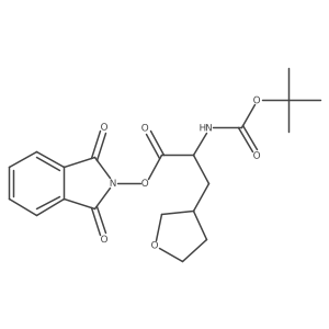 1,3-dioxo-2,3-dihydro-1H-isoindol-2-yl 2-{[(tert-butoxy)carbonyl]amino}-3-(oxolan-3-yl)propanoate Structure
