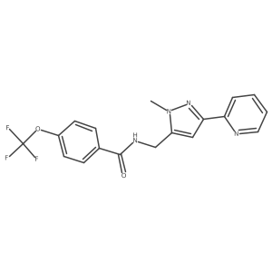 N-[(2-Methyl-5-pyridin-2-ylpyrazol-3-yl)methyl]-4-(trifluoromethoxy)benzamide结构式