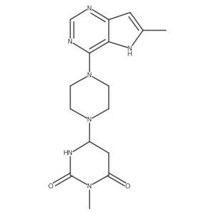 3-methyl-6-[4-(6-methyl-5H-pyrrolo[3,2-d]pyrimidin-4-yl)piperazin-1-yl]-1,3-diazinane-2,4-dione Structure