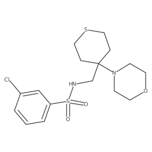3-Chloro-N-[(4-morpholin-4-ylthian-4-yl)methyl]benzenesulfonamide结构式
