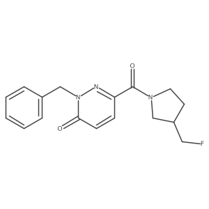 2-Benzyl-6-[3-(fluoromethyl)pyrrolidine-1-carbonyl]-2,3-dihydropyridazin-3-one结构式