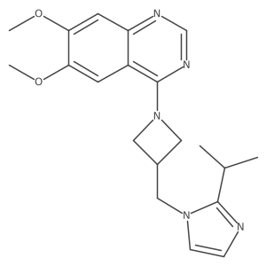 6,7-dimethoxy-4-(3-{[2-(propan-2-yl)-1H-imidazol-1-yl]methyl}azetidin-1-yl)quinazoline结构式