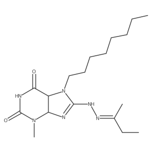 8-[(2Z)-2-butan-2-ylidenehydrazinyl]-3-methyl-7-octyl-4,5-dihydropurine-2,6-dione Structure
