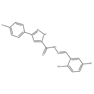 N'-(5-Bromo-2-hydroxybenzylidene)-3-(4-fluorophenyl)-1H-pyrazole-5-carbohydrazide结构式