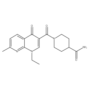 1-[(1-Ethyl-7-methyl-4-oxo-1,4-dihydro-1,8-naphthyridin-3-yl)carbonyl]piperidine-4-carboxamide结构式