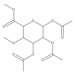I+/--D-Glucopyranuronic acid, 4-O-methyl-, methyl ester, triacetate Structure
