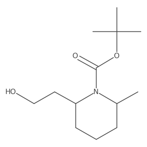 rac-tert-butyl (2R,6R)-2-(2-hydroxyethyl)-6-methylpiperidine-1-carboxylate Structure