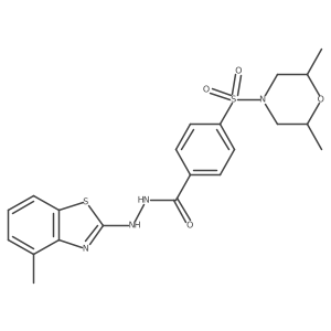 4-((2,6-dimethylmorpholino)sulfonyl)-N'-(4-methylbenzo[d]thiazol-2-yl)benzohydrazide Structure