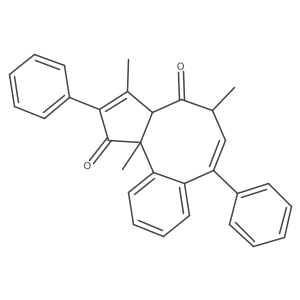 (2R,6S,8R,9Z)-2,5,8-Trimethyl-4,10-diphenyltricyclo[9.4.0.02,6]pentadeca-1(15),4,9,11,13-pentaene-3,7-dione结构式