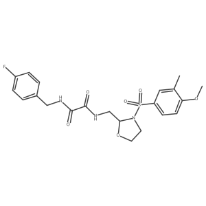N1-(4-fluorobenzyl)-N2-((3-((4-methoxy-3-methylphenyl)sulfonyl)oxazolidin-2-yl)methyl)oxalamide Structure