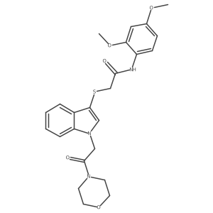 N-(2,4-dimethoxyphenyl)-2-({1-[2-(morpholin-4-yl)-2-oxoethyl]-1H-indol-3-yl}sulfanyl)acetamide结构式