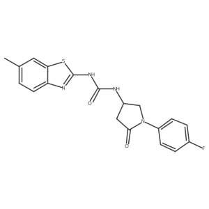 3-[1-(4-Fluorophenyl)-5-oxopyrrolidin-3-yl]-1-(6-methyl-1,3-benzothiazol-2-yl)urea Structure