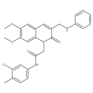 N-(3-chloro-4-methylphenyl)-2-{6,7-dimethoxy-2-oxo-3-[(phenylamino)methyl]-1,2-dihydroquinolin-1-yl}acetamide结构式