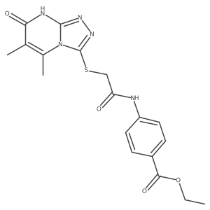 Ethyl 4-(2-((5,6-dimethyl-7-oxo-7,8-dihydro-[1,2,4]triazolo[4,3-a]pyrimidin-3-yl)thio)acetamido)benzoate结构式