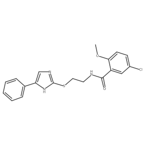 5-chloro-2-methoxy-N-(2-((5-phenyl-1H-imidazol-2-yl)thio)ethyl)benzamide结构式