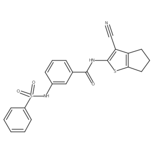 3-benzenesulfonamido-N-{3-cyano-4H,5H,6H-cyclopenta[b]thiophen-2-yl}benzamide Structure